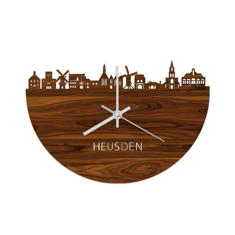 Skyline Klok Heusden Palissander houten cadeau wanddecoratie relatiegeschenk van WoodWideCities