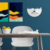 Skyline Klok Hilversum Wit glanzend gerecycled kunststof cadeau wanddecoratie relatiegeschenk van WoodWideCities