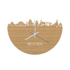 Skyline Klok Hoorn Bamboe houten cadeau wanddecoratie relatiegeschenk van WoodWideCities