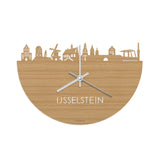 Skyline Klok IJsselstein Bamboe houten cadeau wanddecoratie relatiegeschenk van WoodWideCities