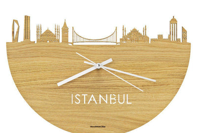 Skyline Clock Istanbul Oak