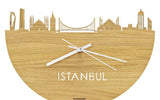 Skyline Clock Istanbul Oak