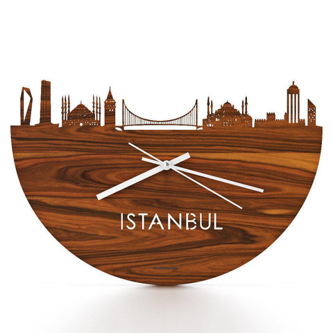 Skyline Klok Istanbul Palissander Palissander houten cadeau wanddecoratie relatiegeschenk van WoodWideCities