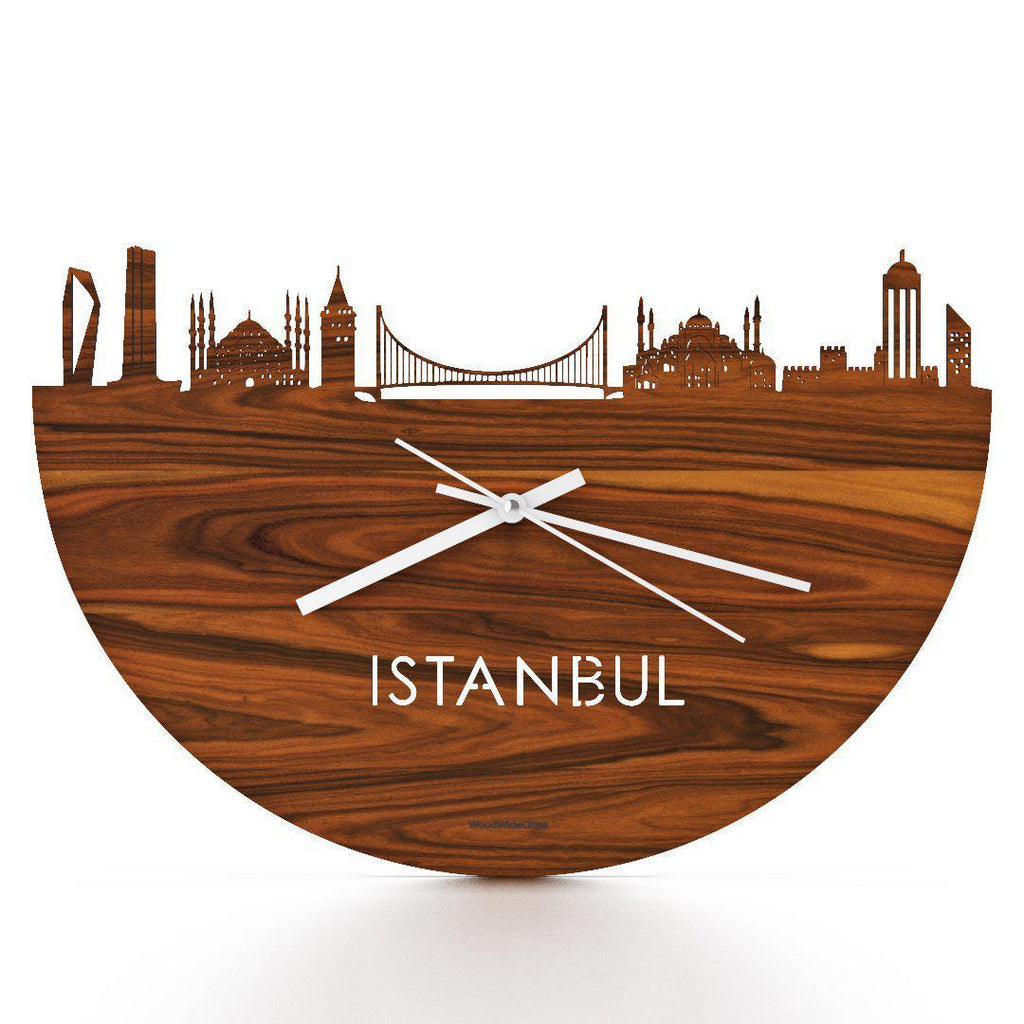 Skyline Klok Istanbul Palissander Palissander houten cadeau wanddecoratie relatiegeschenk van WoodWideCities