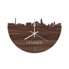 Skyline Klok Lemmer Noten houten cadeau wanddecoratie relatiegeschenk van WoodWideCities