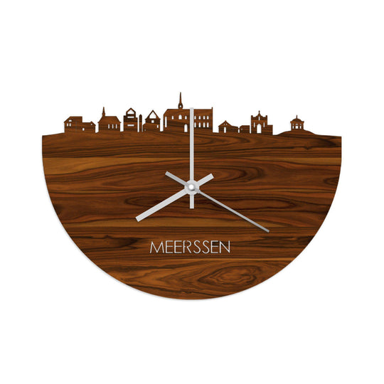 Skyline Klok Meerssen Palissander houten cadeau wanddecoratie relatiegeschenk van WoodWideCities