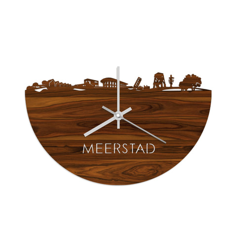 Skyline Klok Meerstad Palissander houten cadeau wanddecoratie relatiegeschenk van WoodWideCities