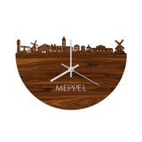 Skyline Klok Meppel Palissander houten cadeau wanddecoratie relatiegeschenk van WoodWideCities