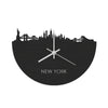 Skyline Klok New York Black Zwart  houten cadeau wanddecoratie relatiegeschenk van WoodWideCities