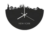 Skyline Clock New York Black