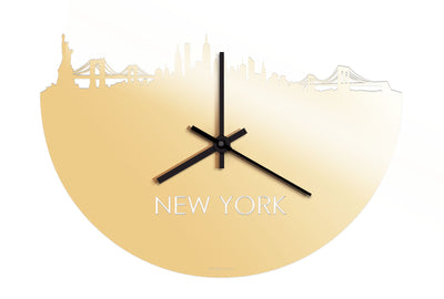 Skyline Clock New York Gold Metallic