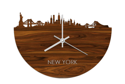 Skyline Clock New York Rosewood