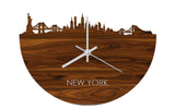 Skyline Clock New York Rosewood
