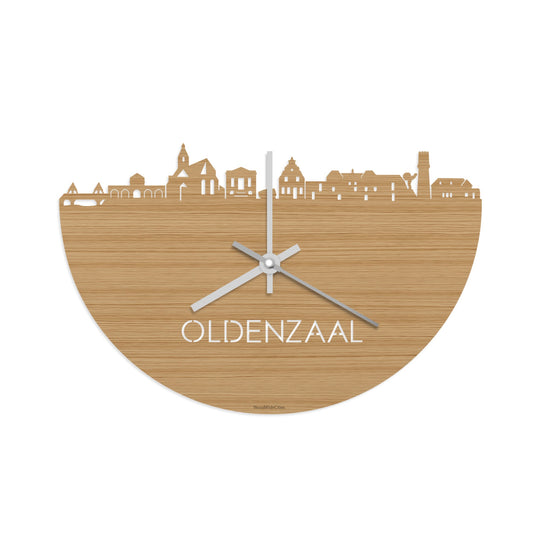 Skyline Klok Oldenzaal Bamboe houten cadeau wanddecoratie relatiegeschenk van WoodWideCities