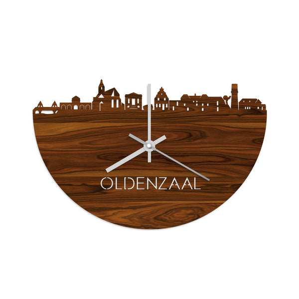 Skyline Klok Oldenzaal Palissander houten cadeau wanddecoratie relatiegeschenk van WoodWideCities