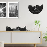 Skyline Klok Oost-Souburg Black Zwart houten cadeau wanddecoratie relatiegeschenk van WoodWideCities