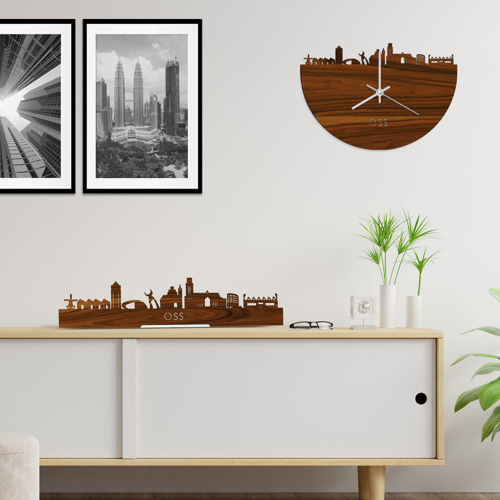 Skyline Klok Oss Palissander houten cadeau wanddecoratie relatiegeschenk van WoodWideCities