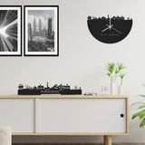 Skyline Klok Purmerend Black Zwart houten cadeau wanddecoratie relatiegeschenk van WoodWideCities