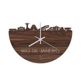 Skyline Klok Rio de Janeiro Noten houten cadeau wanddecoratie relatiegeschenk van WoodWideCities