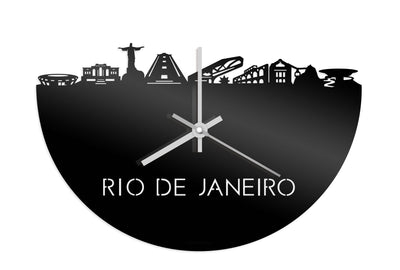 Skyline Klok Rio de Janeiro Zwart Glanzend