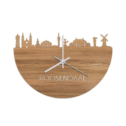 Skyline Klok Roosendaal Eiken houten cadeau wanddecoratie relatiegeschenk van WoodWideCities