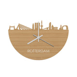 Skyline Klok Rotterdam Bamboe Bamboe  houten cadeau wanddecoratie relatiegeschenk van WoodWideCities