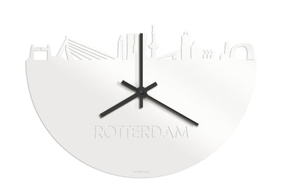Skyline Clock Rotterdam White Glossy
