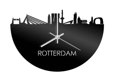 Skyline Clock Rotterdam Black Glossy