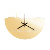 Skyline Klok Schiermonnikoog Metallic Goud gerecycled kunststof cadeau wanddecoratie relatiegeschenk van WoodWideCities