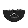 Skyline Klok Sittard Black Zwart houten cadeau wanddecoratie relatiegeschenk van WoodWideCities