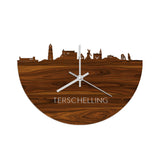 Skyline Klok Terschelling Palissander houten cadeau wanddecoratie relatiegeschenk van WoodWideCities