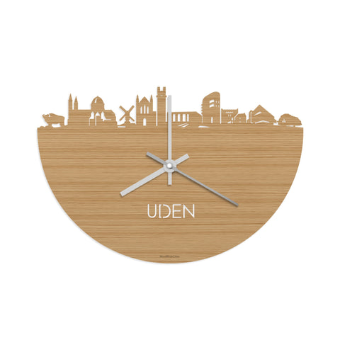 Skyline Klok Uden Bamboe houten cadeau wanddecoratie relatiegeschenk van WoodWideCities
