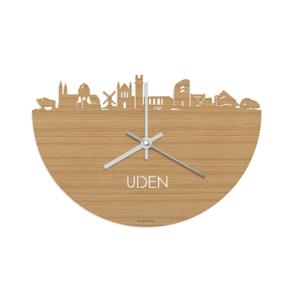 Skyline Klok Uden Bamboe houten cadeau wanddecoratie relatiegeschenk van WoodWideCities