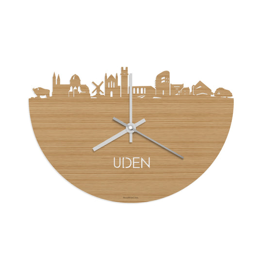 Skyline Klok Uden Bamboe houten cadeau wanddecoratie relatiegeschenk van WoodWideCities