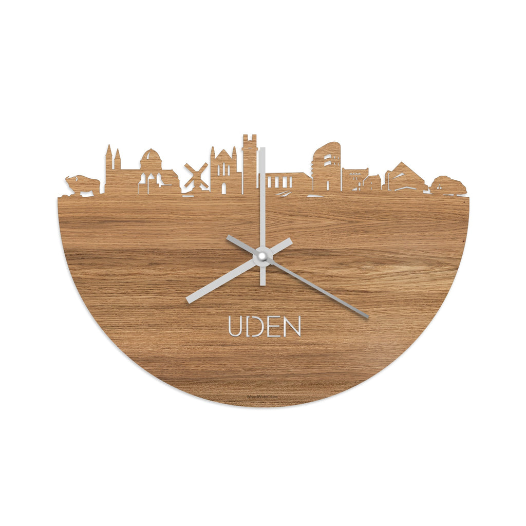 Skyline Klok Uden Eiken houten cadeau wanddecoratie relatiegeschenk van WoodWideCities