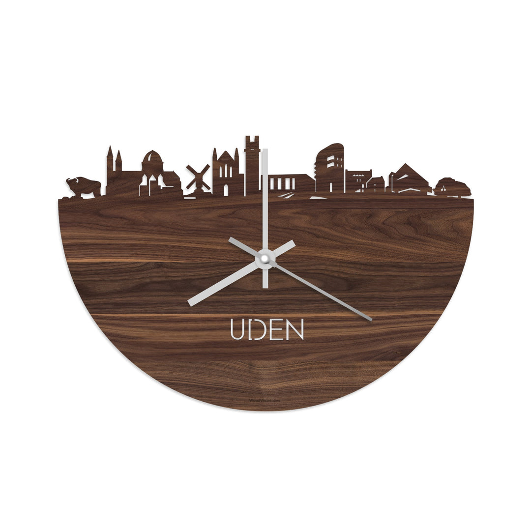 Skyline Klok Uden Noten houten cadeau wanddecoratie relatiegeschenk van WoodWideCities