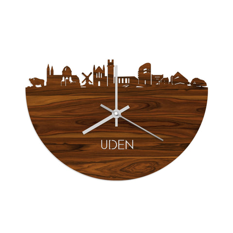 Skyline Klok Uden Palissander houten cadeau wanddecoratie relatiegeschenk van WoodWideCities