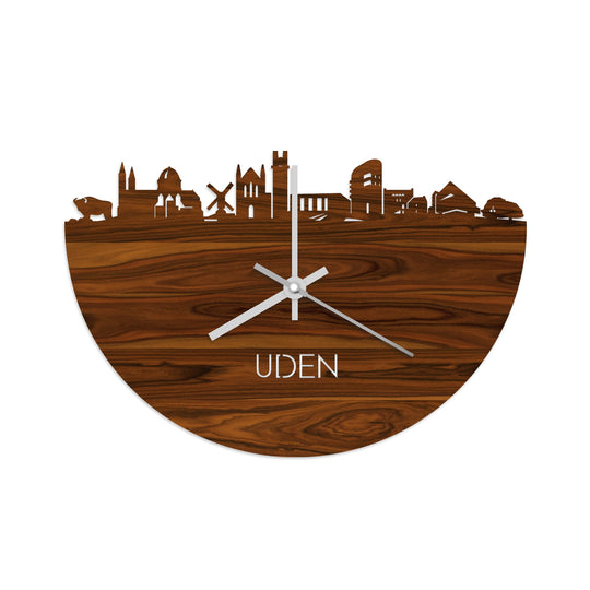 Skyline Klok Uden Palissander houten cadeau wanddecoratie relatiegeschenk van WoodWideCities
