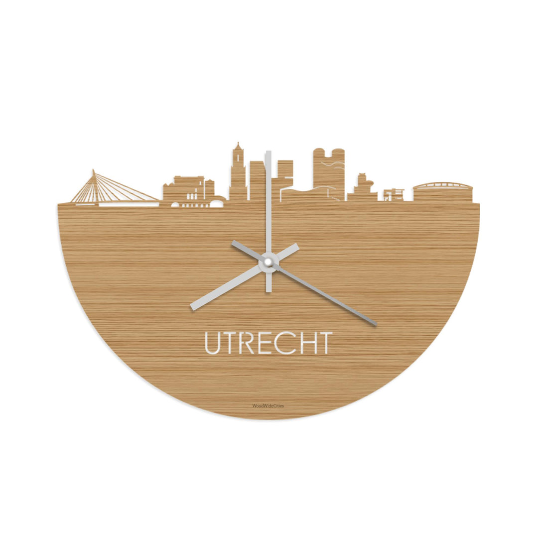 Skyline Klok Utrecht Bamboe Bamboe  houten cadeau wanddecoratie relatiegeschenk van WoodWideCities