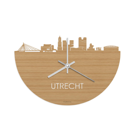 Skyline Klok Utrecht Bamboe Bamboe  houten cadeau wanddecoratie relatiegeschenk van WoodWideCities