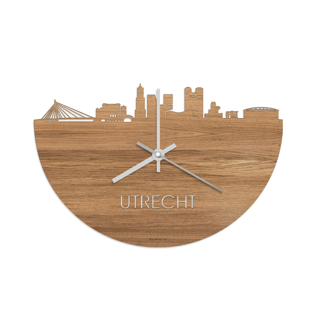 Skyline Klok Utrecht Eiken houten cadeau wanddecoratie relatiegeschenk van WoodWideCities