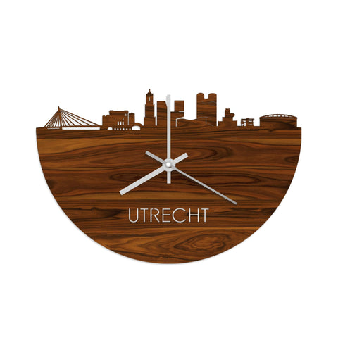 Skyline Klok Utrecht Palissander houten cadeau wanddecoratie relatiegeschenk van WoodWideCities