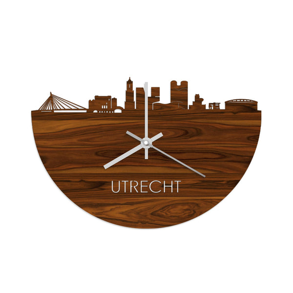 Skyline Klok Utrecht Palissander houten cadeau wanddecoratie relatiegeschenk van WoodWideCities