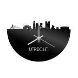 Skyline Klok Utrecht Zwart glanzend gerecycled kunststof cadeau wanddecoratie relatiegeschenk van WoodWideCities