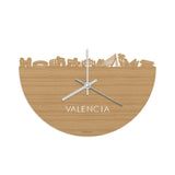 Skyline Klok Valencia Bamboe Bamboe  houten cadeau wanddecoratie relatiegeschenk van WoodWideCities
