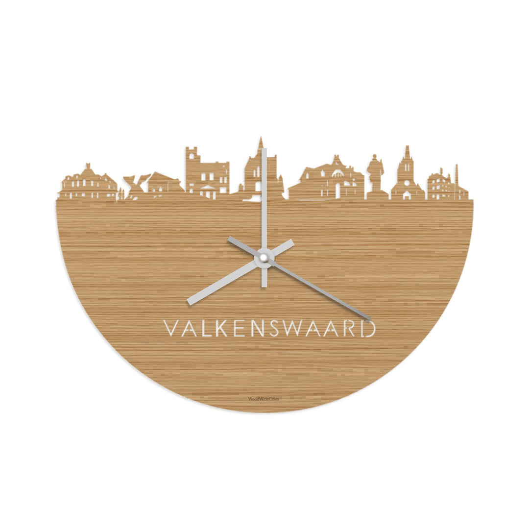 Skyline Klok Valkenswaard Bamboe Bamboe  houten cadeau wanddecoratie relatiegeschenk van WoodWideCities