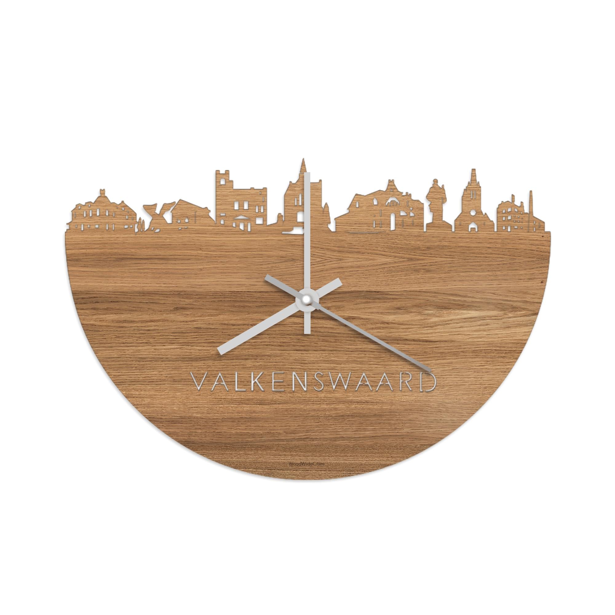 Skyline Klok Valkenswaard Eiken Eiken  houten cadeau wanddecoratie relatiegeschenk van WoodWideCities