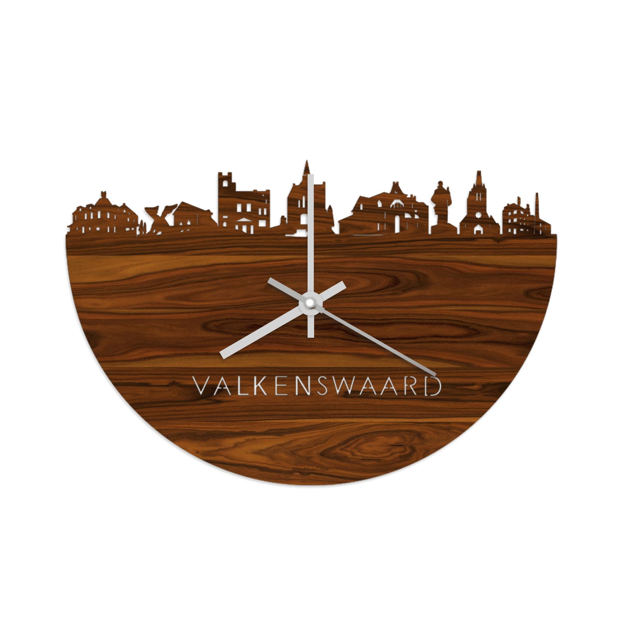 Skyline Klok Valkenswaard Palissander Palissander  houten cadeau wanddecoratie relatiegeschenk van WoodWideCities