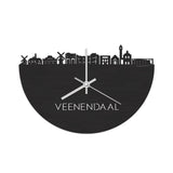 Skyline Klok Veenendaal Black Zwart houten cadeau wanddecoratie relatiegeschenk van WoodWideCities