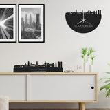 Skyline Klok Vlaardingen Black Zwart houten cadeau wanddecoratie relatiegeschenk van WoodWideCities